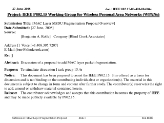 Project: IEEE P802.15 Working Group for Wireless Personal Area Networks (WPANs)