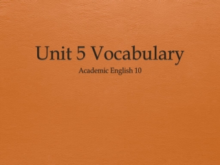 Unit 5 Vocabulary