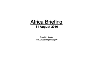 Africa Briefing 31  August 2010