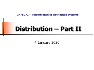 Distribution – Part II