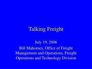 Talking Freight