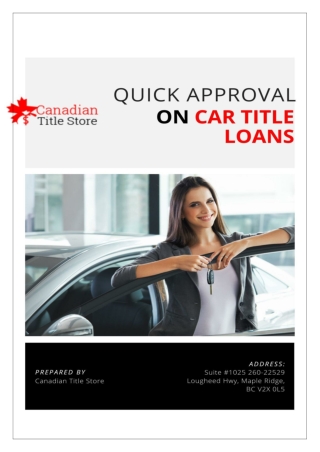 Arrange Quick Money against Your Car with Car Title Loans Mississauga