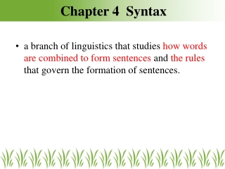 Chapter 4  Syntax