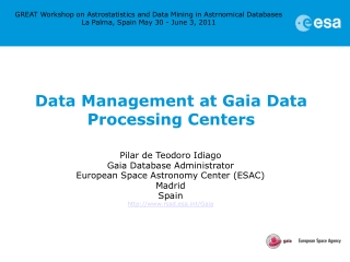 Data Management at Gaia Data Processing Centers