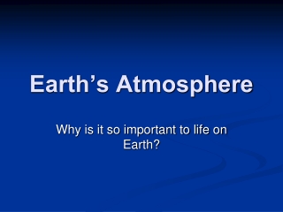 Earth’s Atmosphere