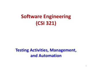 Software Engineering  (CSI 321)