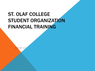 St. Olaf College  Student Organization  Financial Training