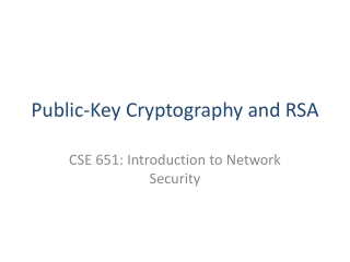 Public-Key Cryptography and RSA