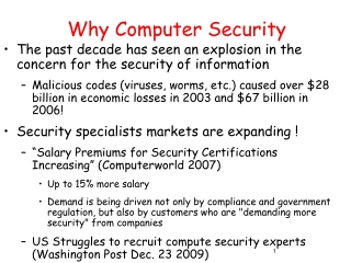 Why Computer Security