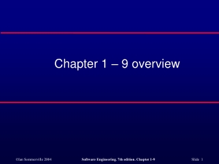 Chapter 1 – 9 overview