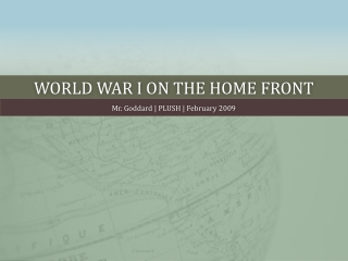 World War I on the home front