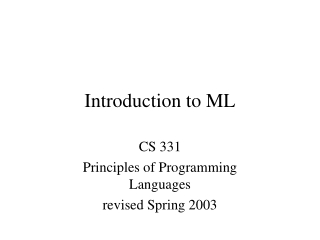 Introduction to ML