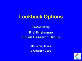 Lookback Options