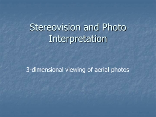 Stereovision and Photo Interpretation
