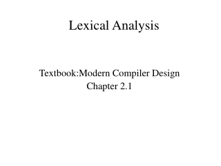 Lexical Analysis