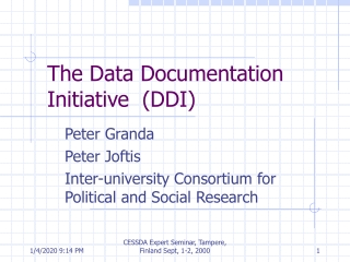 The Data Documentation Initiative  (DDI)