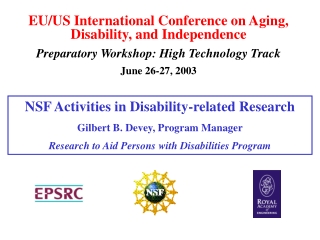 EU/US International Conference on Aging, Disability, and Independence