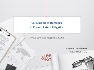 Calculation of Damages  in Korean Patent Litigation