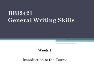 BBI2421  General Writing Skills