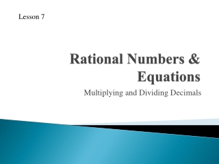 Rational Numbers &amp; Equations