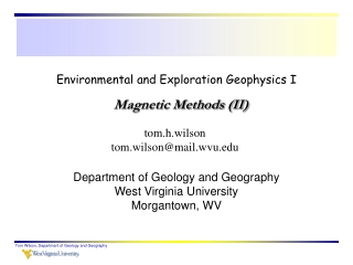 Environmental and Exploration Geophysics I