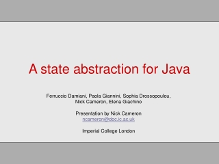 A state abstraction for Java