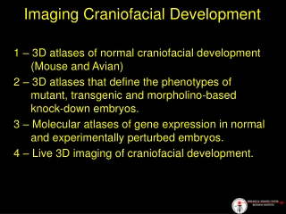 1 – 3D atlases of normal craniofacial development (Mouse and Avian)