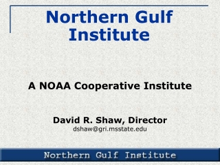 A NOAA Cooperative Institute David R. Shaw, Director dshaw@gri.msstate