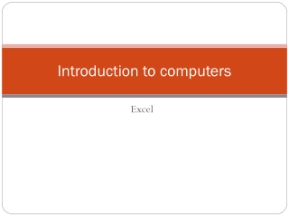 Introduction to computers