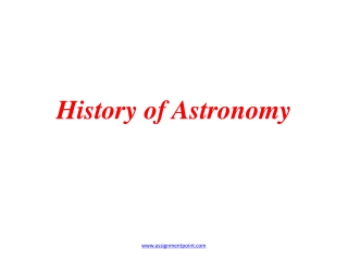 History of Astronomy