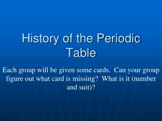 History of the Periodic Table