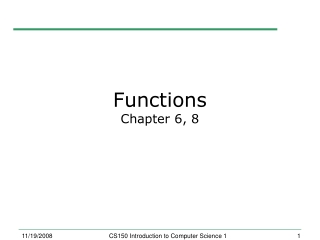 Functions Chapter 6, 8