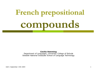 French prepositional  compounds