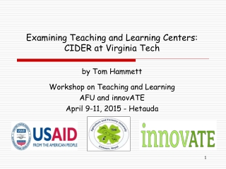 Examining Teaching and Learning Centers:  CIDER at Virginia Tech