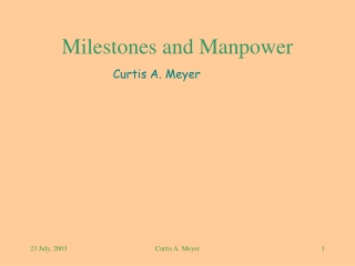 Milestones and Manpower