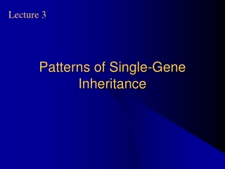 Patterns of Single-Gene Inheritance