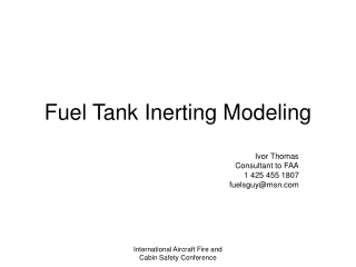 Fuel Tank Inerting Modeling