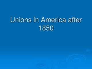 Unions in America after 1850