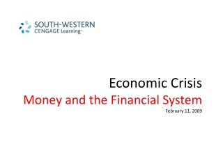 Economic Crisis Money and the Financial System February 11, 2009