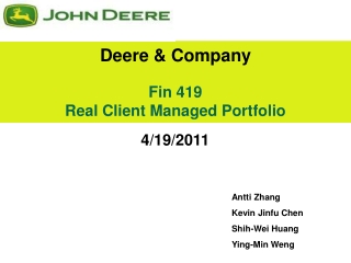 Fin 419 Real Client Managed Portfolio