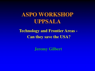 ASPO WORKSHOP UPPSALA