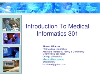 Introduction To Medical Informatics 301