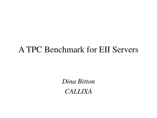 A TPC Benchmark for EII Servers