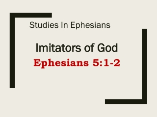 Studies In Ephesians