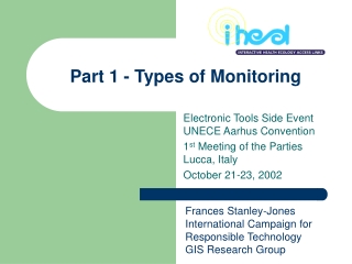 Part 1 - Types of Monitoring