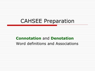 CAHSEE Preparation