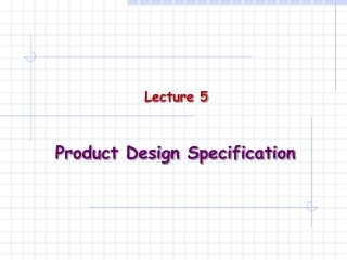 Product Design Specification