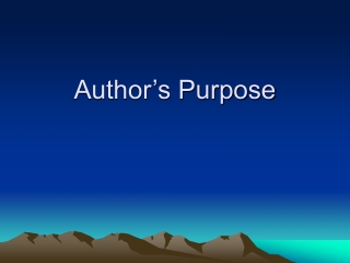 Author’s Purpose