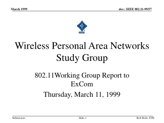 Wireless Personal Area Networks Study Group