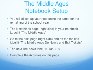 The Middle Ages Notebook Setup